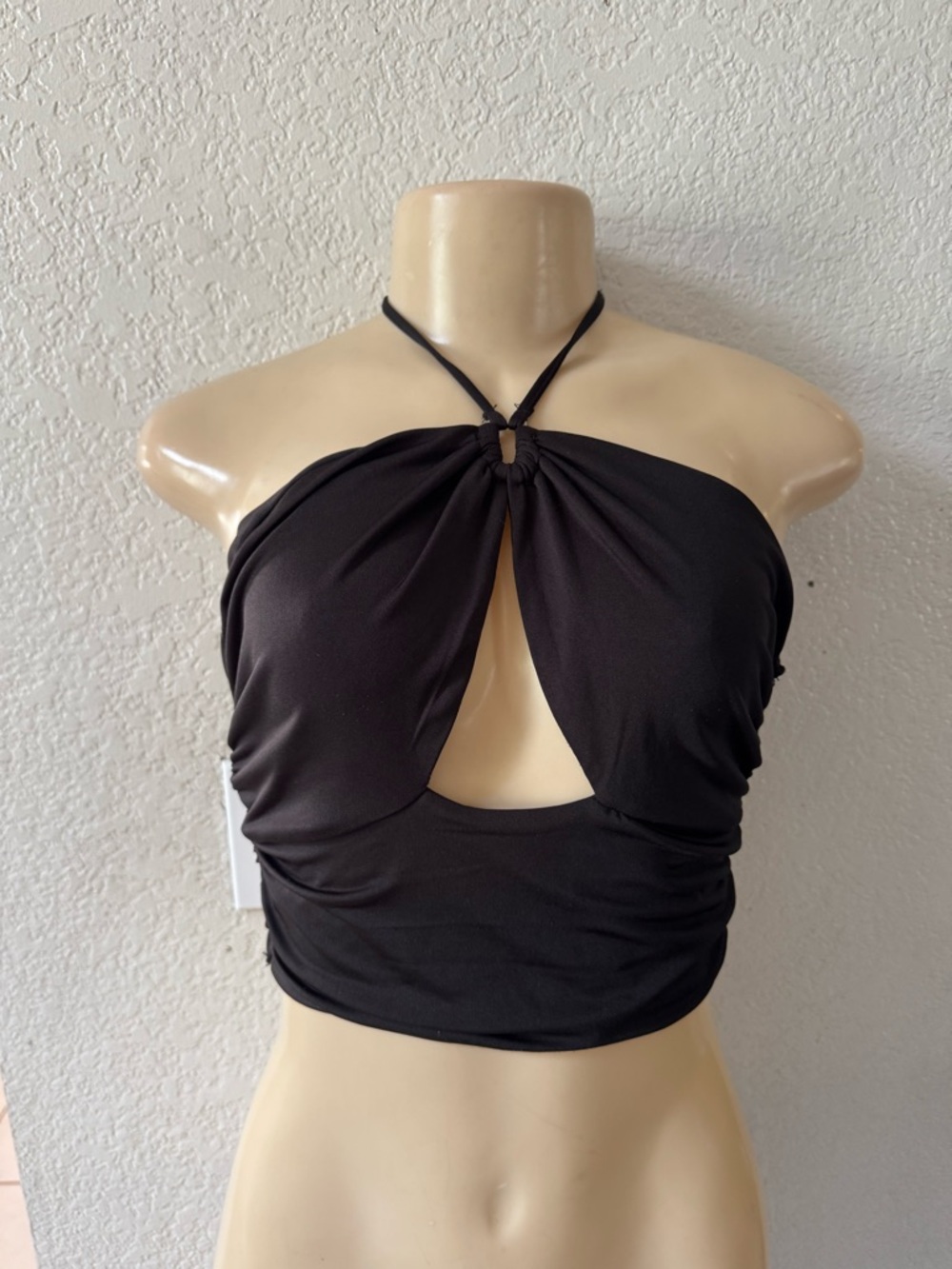 Streetwear Society Black Halter Keyhole Crop Top sexy beach boho